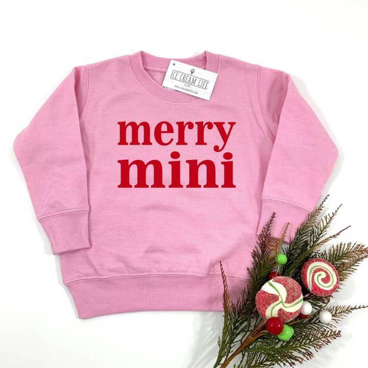 Ice Cream Life - Wholesale Sweatshirt - Kids - MERRY MINI TODDLER GIRL SWEATSHIRT CHRISTMAS SWEATER KIDS