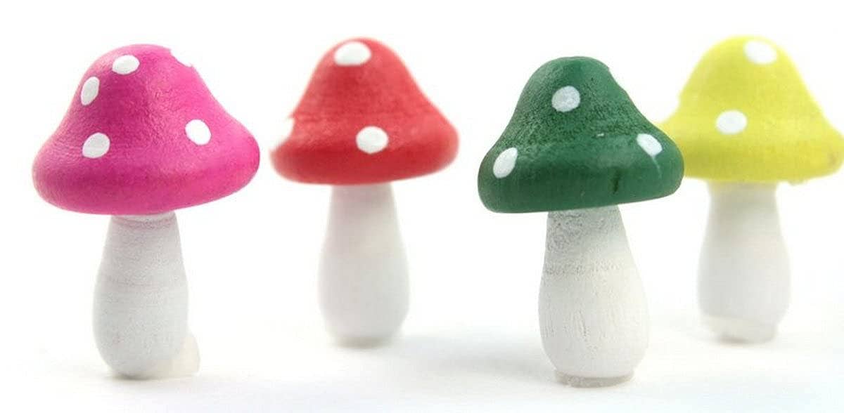 Multicolor Minidecoración de hongos de madera de Meyer Imports (paquete de 10 unidades) de venta al por mayor en Faire3