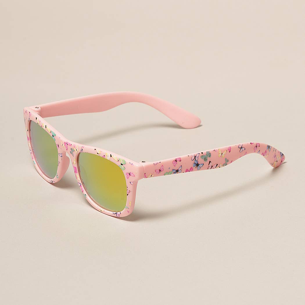 12 COLORI ASSORTITI Occhiali da sole bambini con motivo farfalle colorate in vendita all'ingrosso su Faire6