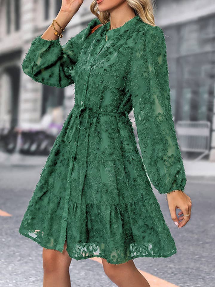 Long Sleeved Lace Jacquard Dress for wholesale by Wholesalesir