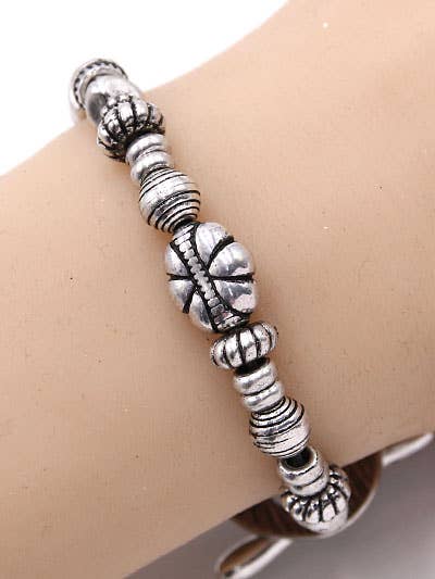 0011 PREMIERE - Wholesale Armband met kralen - FR2151 Moeder Gegraveerde Lepel Plaat Stretch Schakelarmband1