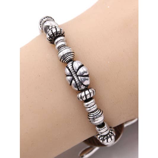 0011 PREMIERE - Wholesale Armband met kralen - FR2151 Moeder Gegraveerde Lepel Plaat Stretch Schakelarmband1