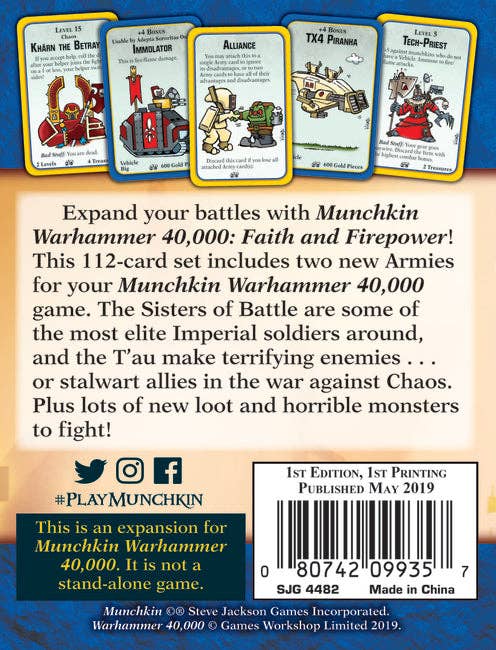 Steve Jackson Games - Wholesale Board Game - Munchkin Warhammer 40,000: Faith and Firepower1