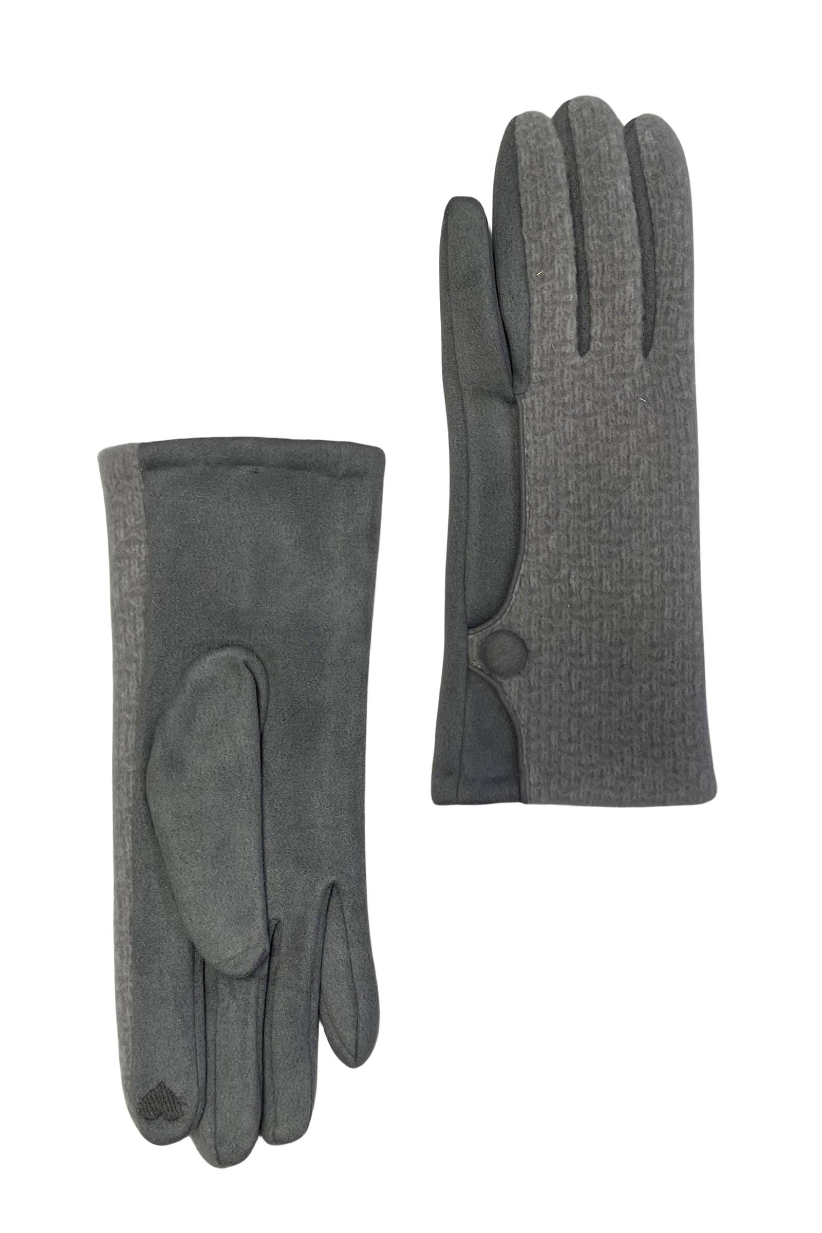 Fashion Scarf World – wholesale Gloves – Women's – Plain Button Knit Touchscreen Gloves5