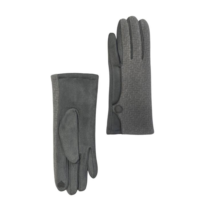 Fashion Scarf World – wholesale Gloves – Women's – Plain Button Knit Touchscreen Gloves5