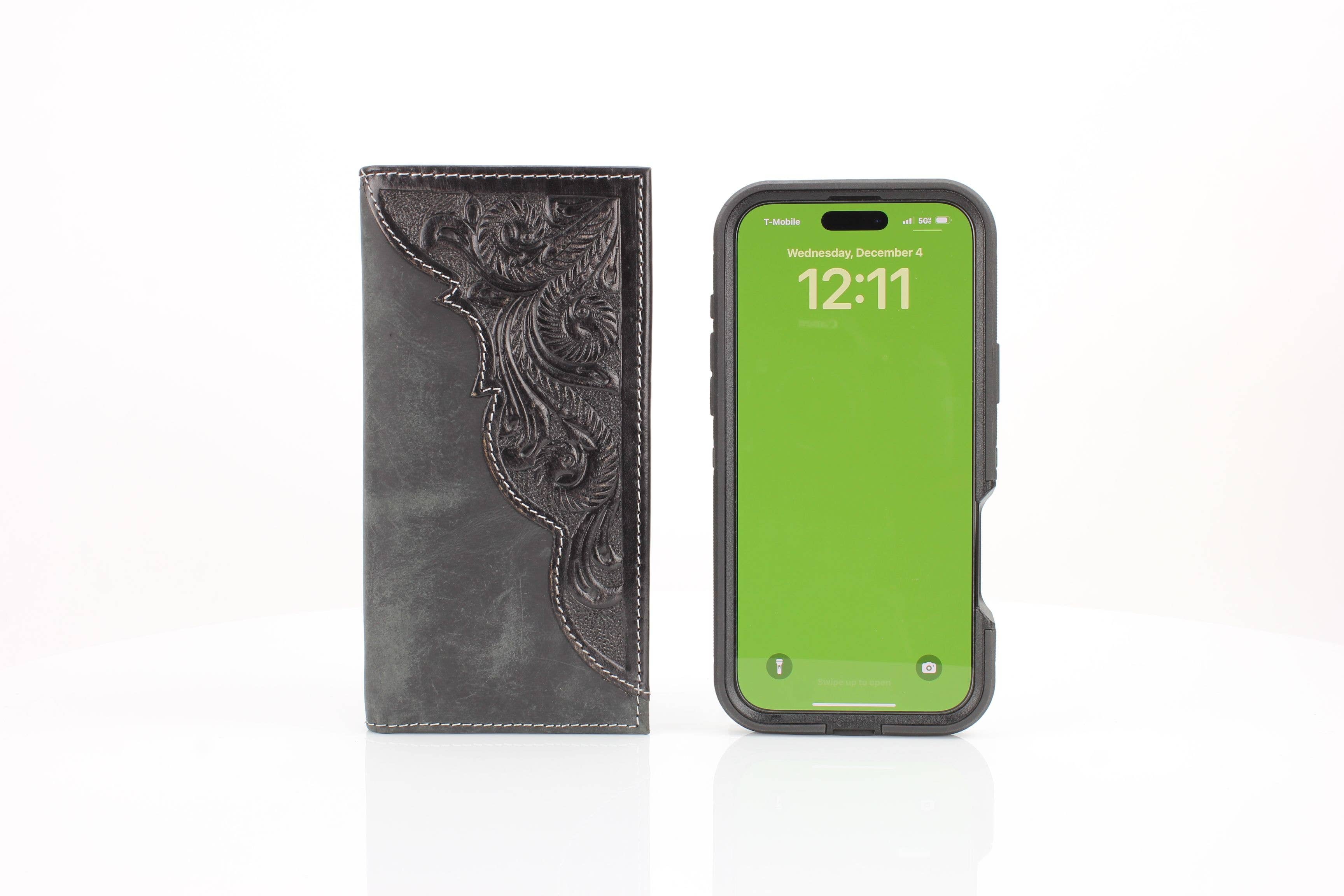 Leather Impressions Inc – Großhandel Brieftasche – Herren – Ölgezogenes, geprägtes Lederakzent-Rodeo-Portemonnaie ABW0275