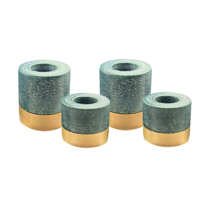 Verona Green Marble Taper Holder Set for wholesale by Canvas Home