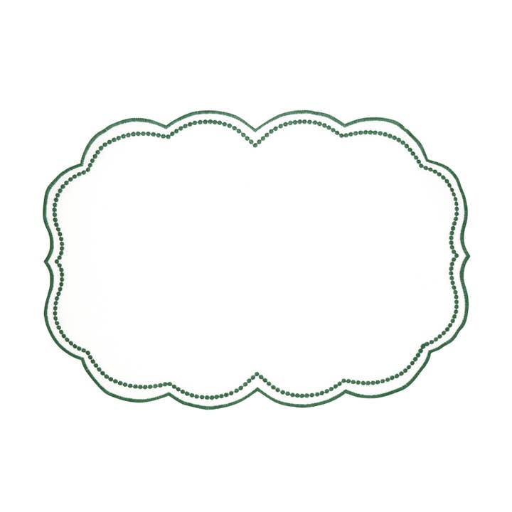 Saro Lifestyle - Wholesale Placemat - Embroidered Polka Dot Placemat w/ Scallop Edge10