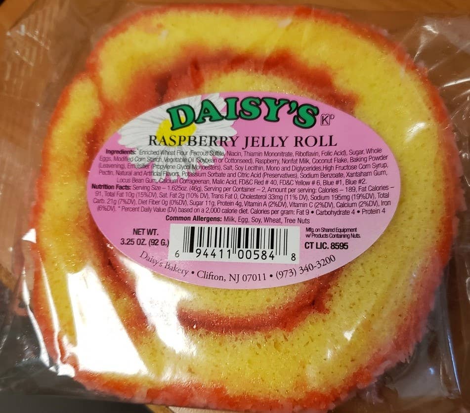 Long Island Candy Factory – wholesale Cake – Daisy's Gourmet Raspberry Jelly Roll Individually 3.25 12ct