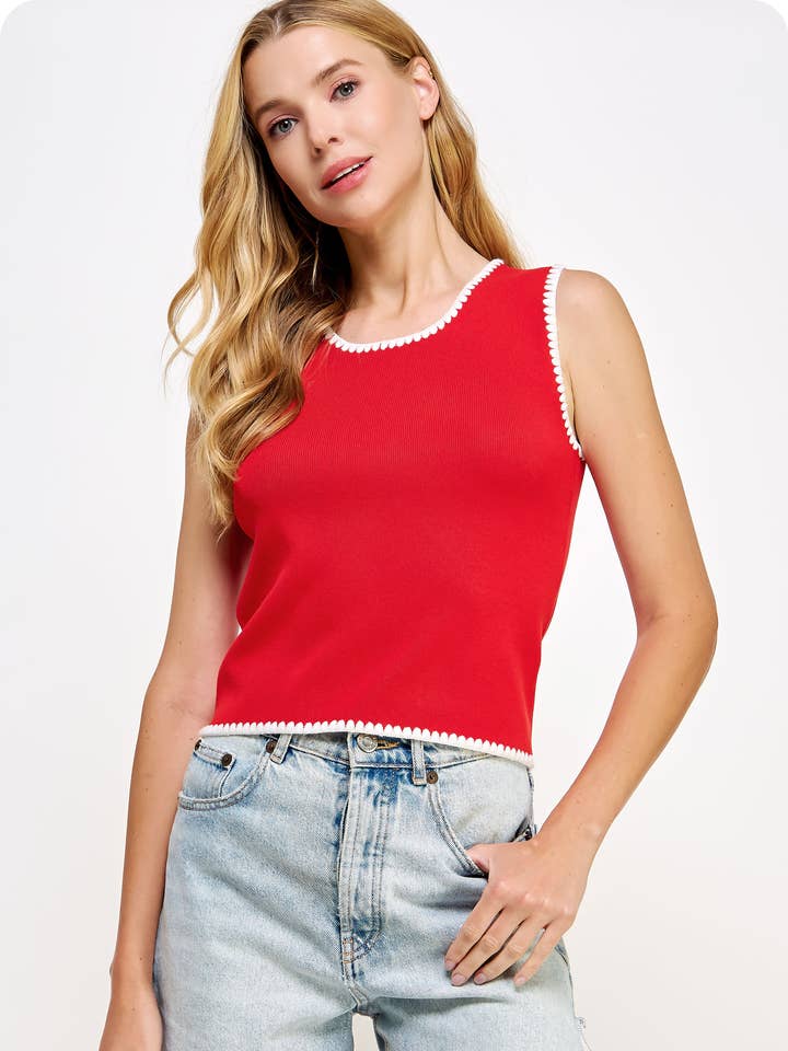 Strut & Bolt - Wholesale Shirt - Women's - Embroidered Knit Tank Top