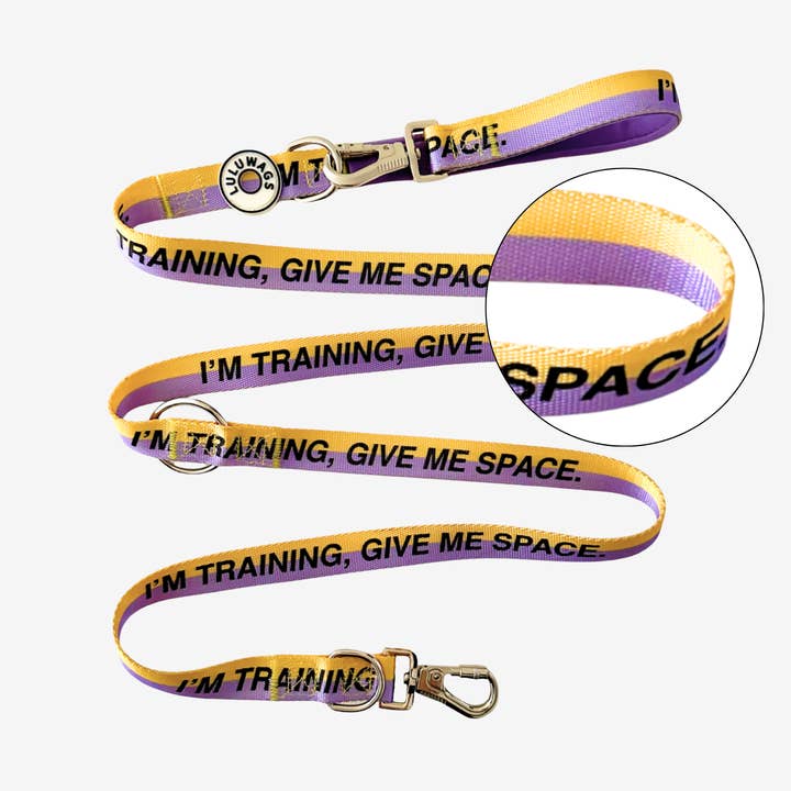 'I'm training, give me space.' © Dog Lead for wholesale by Luluwags