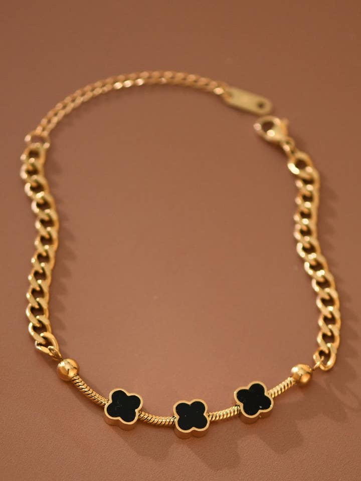 Pulseira de Corrente em Aço Inoxidável à Prova de Água Banhada a Ouro 18K - 7741 por atacado de Mia Accessories