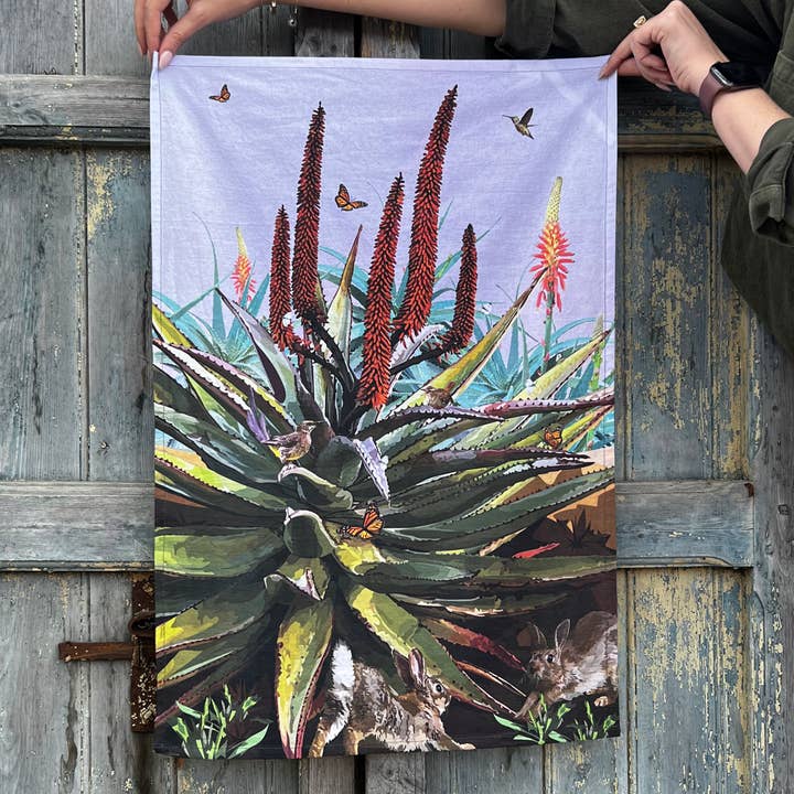 The Red Barn Press - Wholesale Tea Towel - Tea Towel | Cape Aloe and Bunnies2