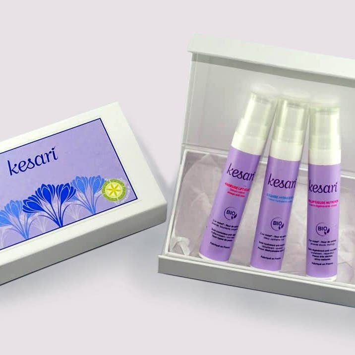 Kesari Sensitive Skin Discovery Kit Set 3x10ml for wholesale by 4E CosmƩtique Bio