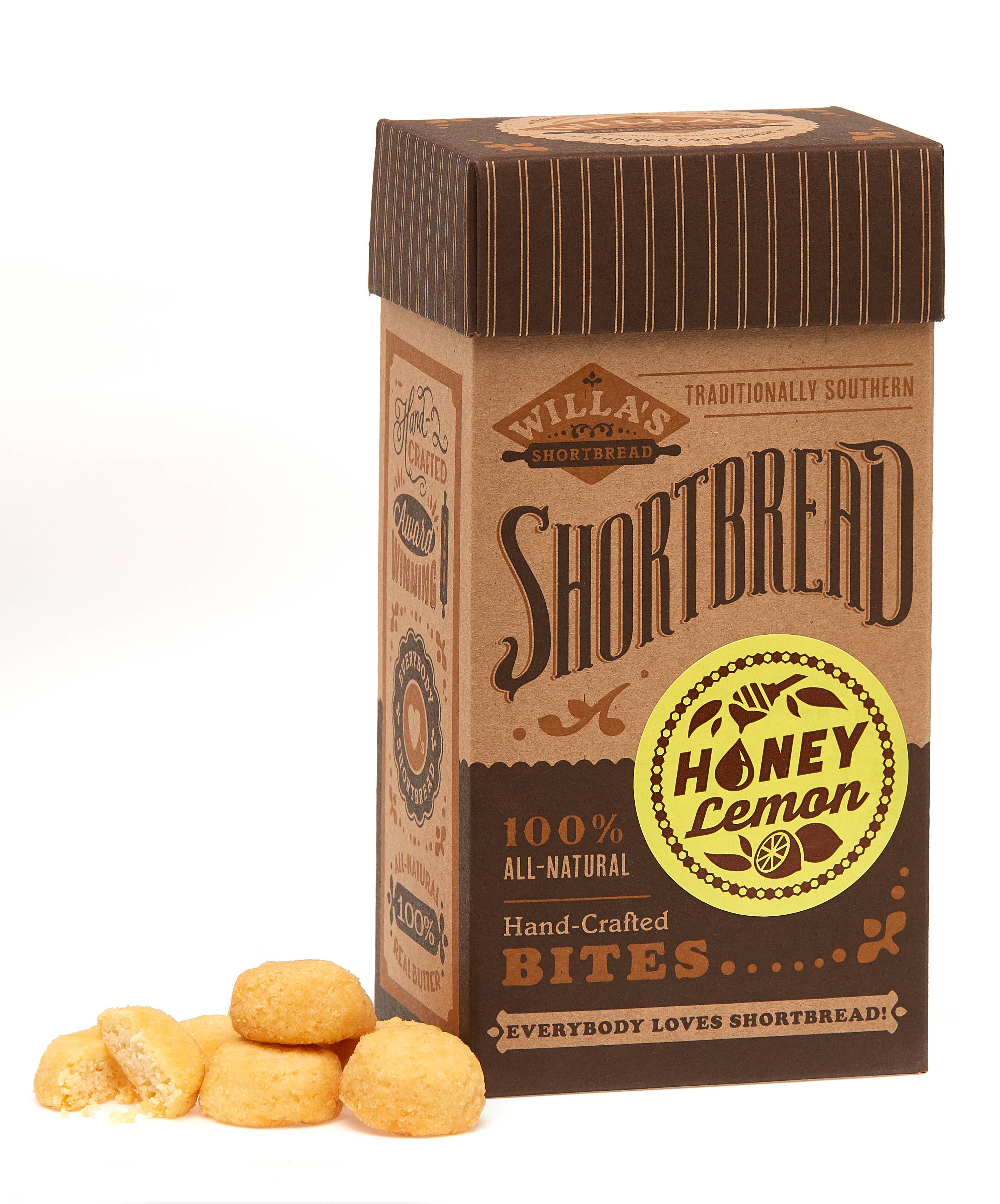 Willa's Shortbread - Wholesale Cookie - Honey Lemon Shortbread - Fliptop Kraft Box0