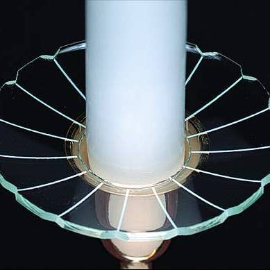 Biedermann & Sons – wholesale Candle holder – Fancy Segmented Glass Bobeche Candle Holder - Box of 12
