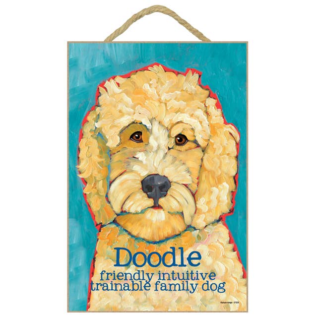 Labradoodle 7" x 10" plaque / sign for wholesale by SJT Enterprises, Inc.