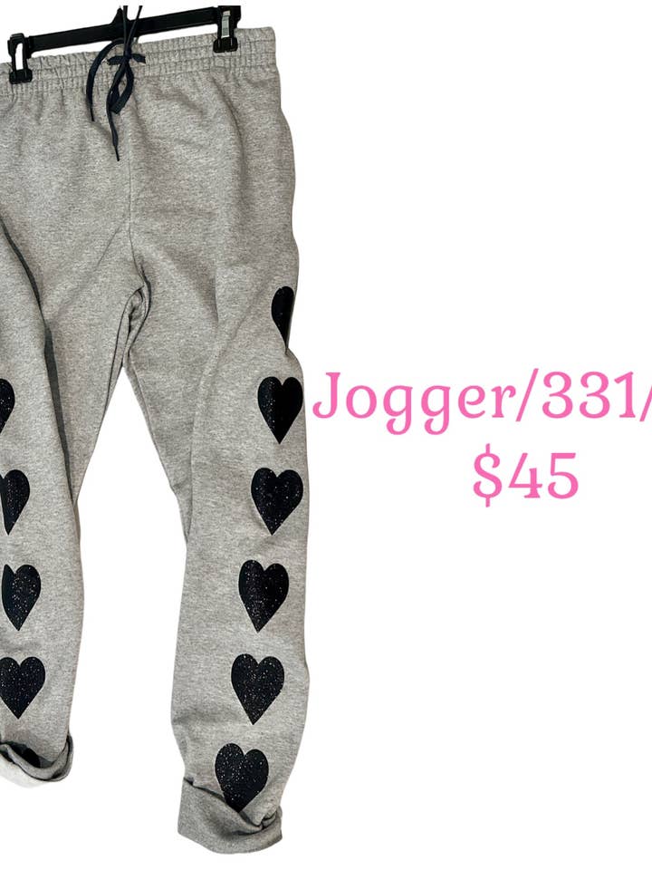 JOGGER con tasche - Cuori glitterati - Divertente! per la vendita all'ingrosso da parte di Suzy T Designs