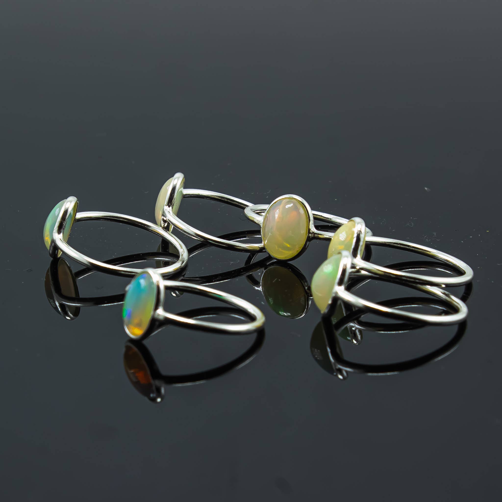 Quasar Gems USA – wholesale Single stone/solitaire ring – Opal Ring Sterling Silver 925 2