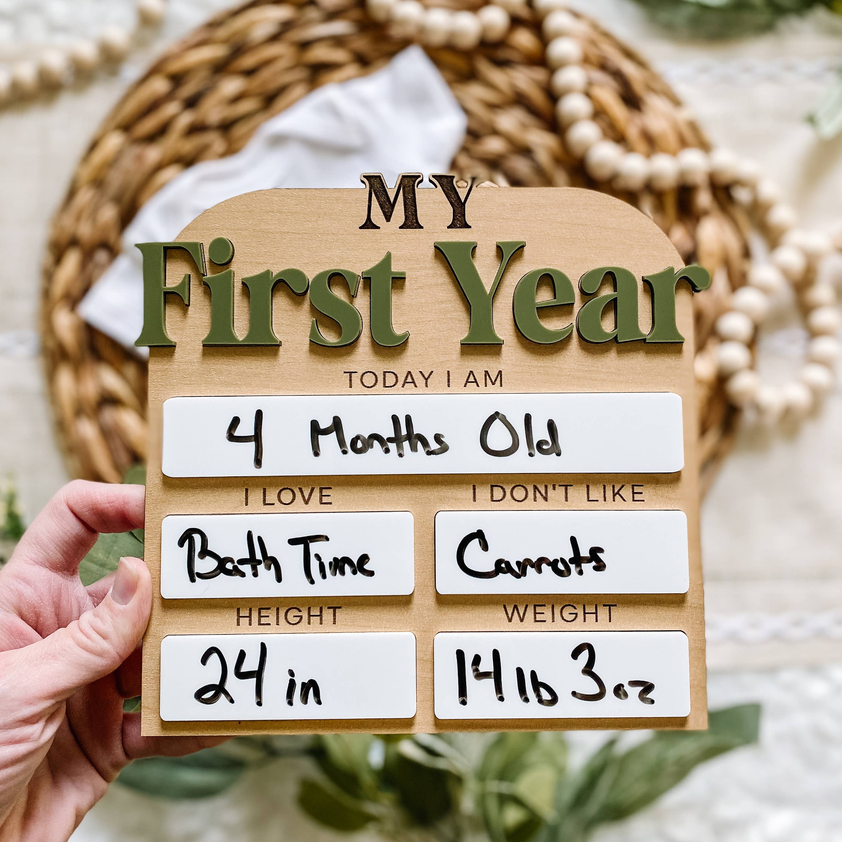 Claire and Bella - Vente Illustration événement/souvenir - Enfant et bébé - Tableau des statistiques mensuelles des jalons de la première année11