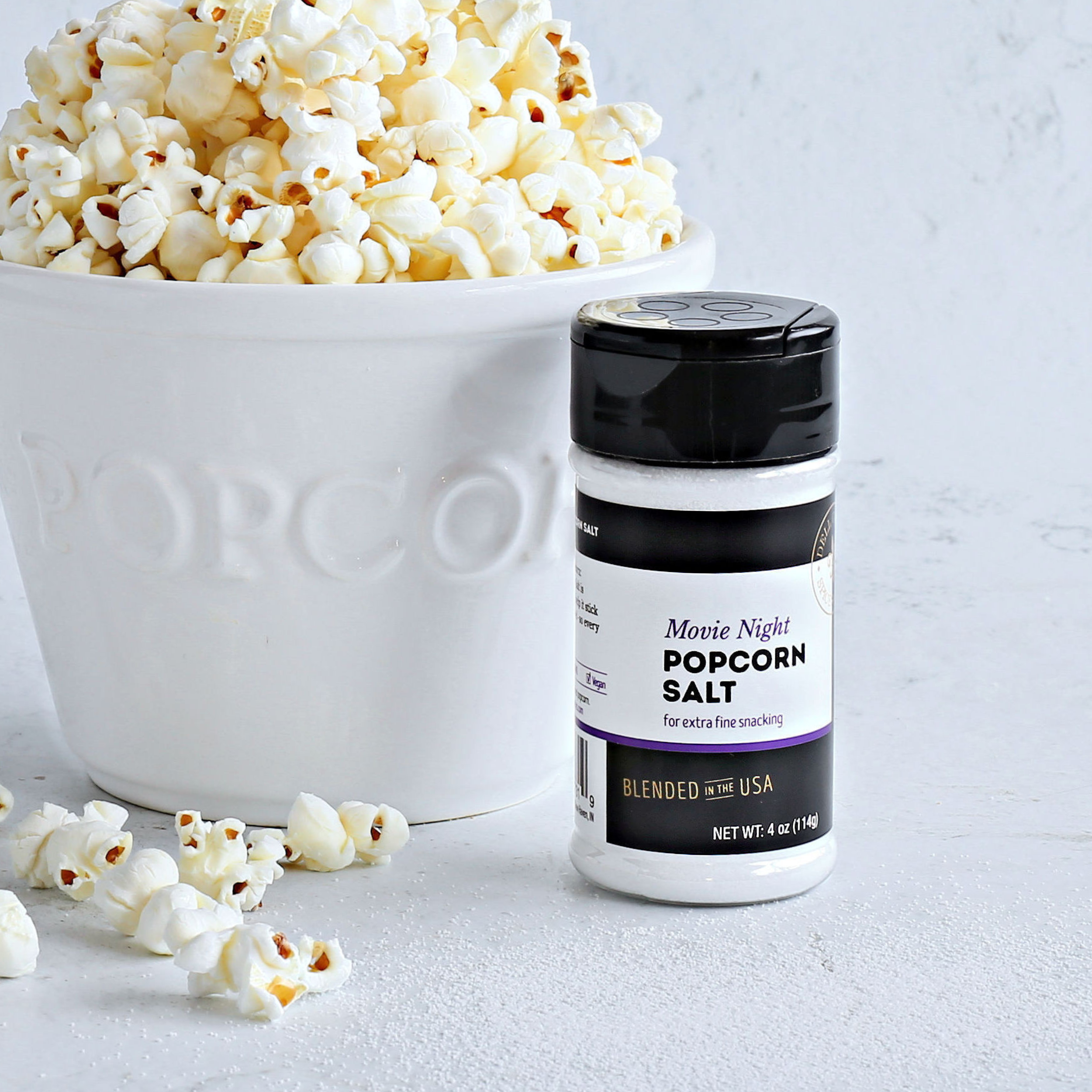 Dell Cove Spices & More Co. - Wholesale Salt - Movie Night Popcorn Salt - Extra Fine in Spice Shaker Jar0
