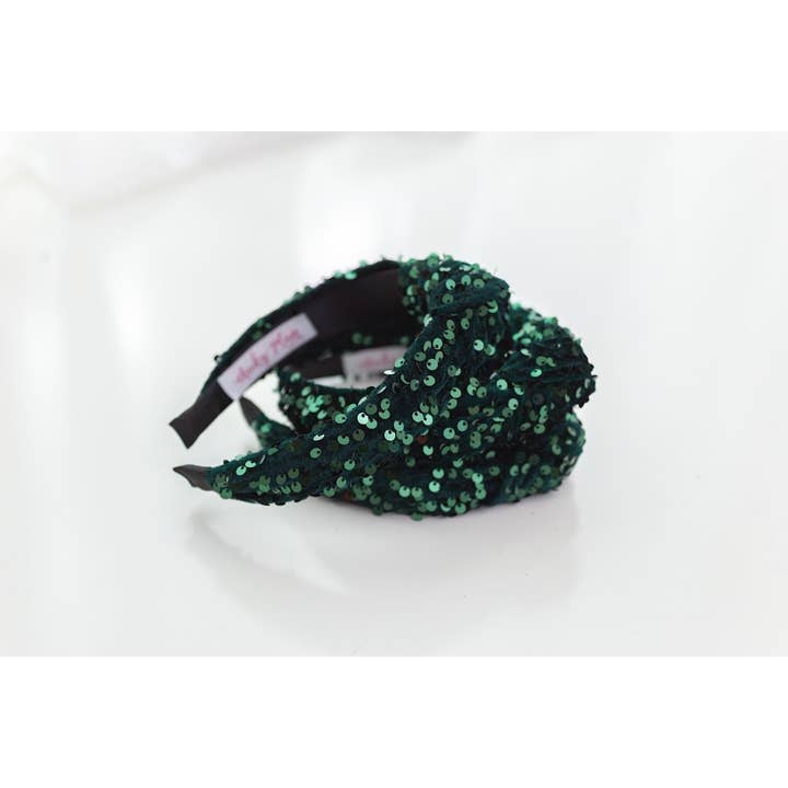 Cheeky Plum - Wholesale Fashion Headband - Women's - Sequin Velvet Headband - Green3