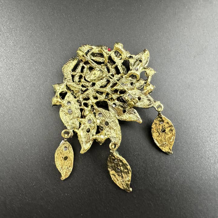 Multi Rose Rhinestone Brooch PA5205 for wholesale on Faire8