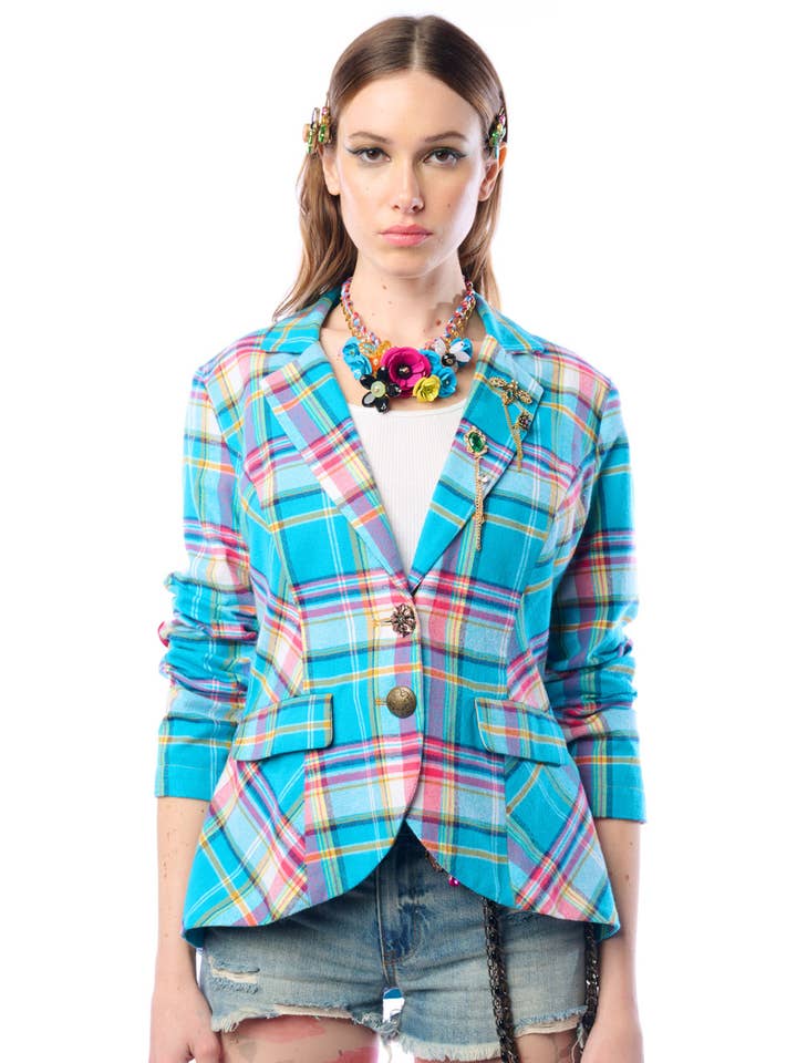 Dulce Plaid Blazer for wholesale by Aratta | Women's Fashion