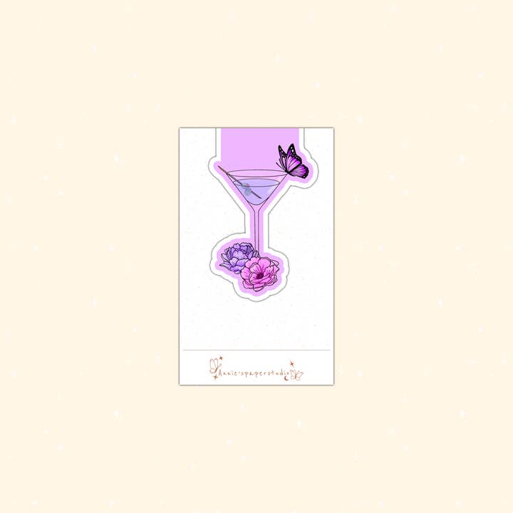 Annie's paper studio - Wholesale Bookmark - Enchanted "Martini glass " magnetic bookmark