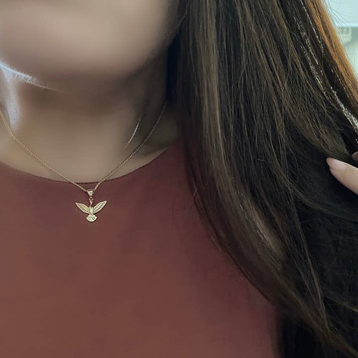 Eagle bird pendant necklace 18k gold filled water resistant for wholesale by Amady Jewelry