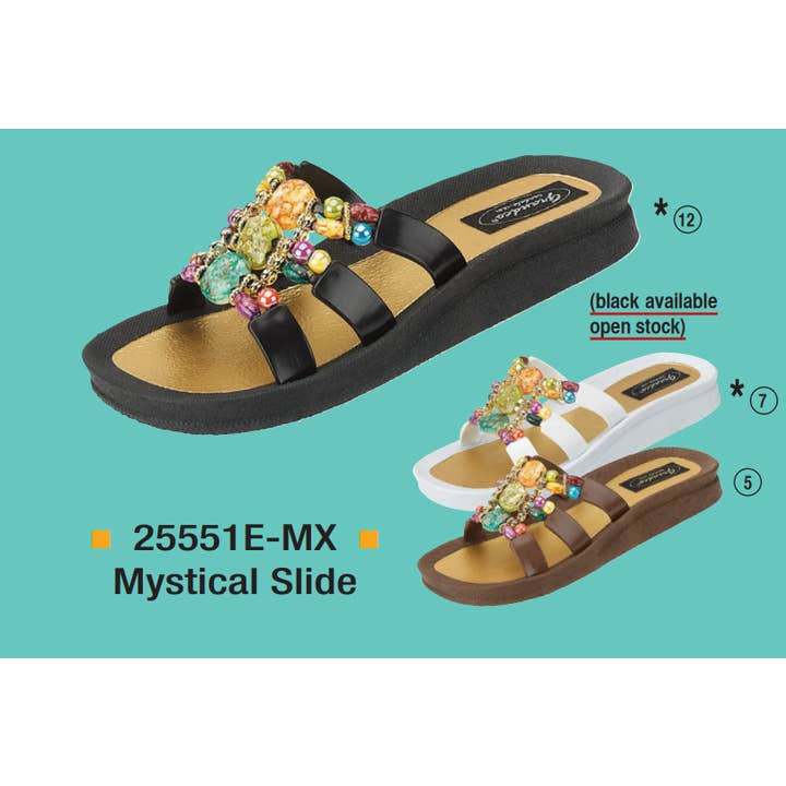 Mystisk slide, 6-11, blanding for engroshandel hos Grandco Sandals
