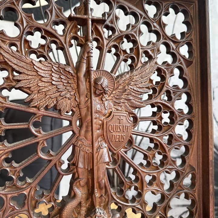 KozakWorkshop – Engroshandel 3D-vægkunst – Ærkeenglen Michael kristen håndlavet dekoration personlig gave16