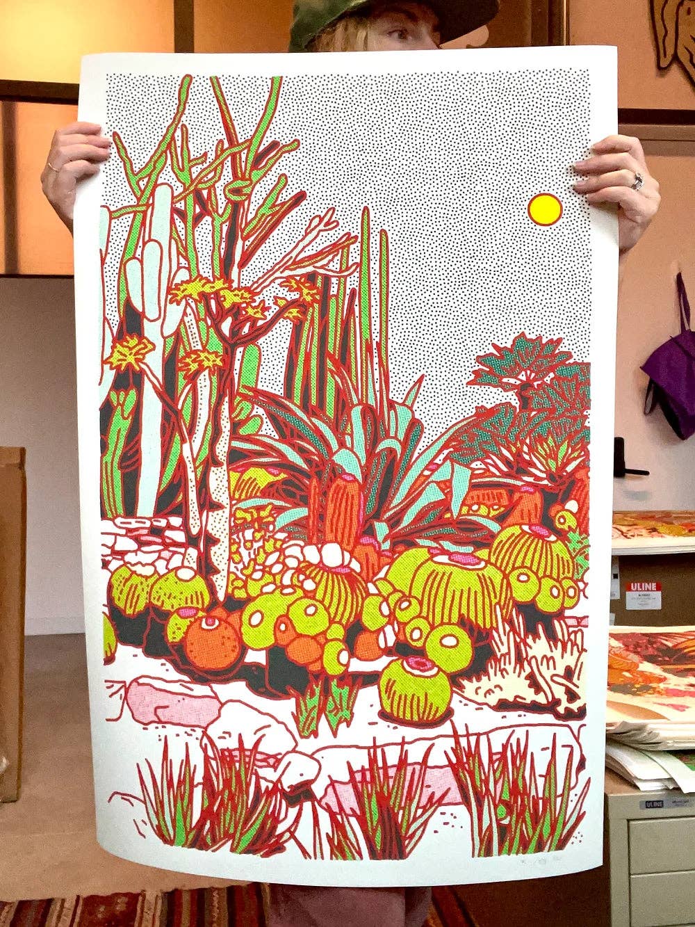 Caroline Clark – wholesale Art print – Cactus Planet Art Print #50