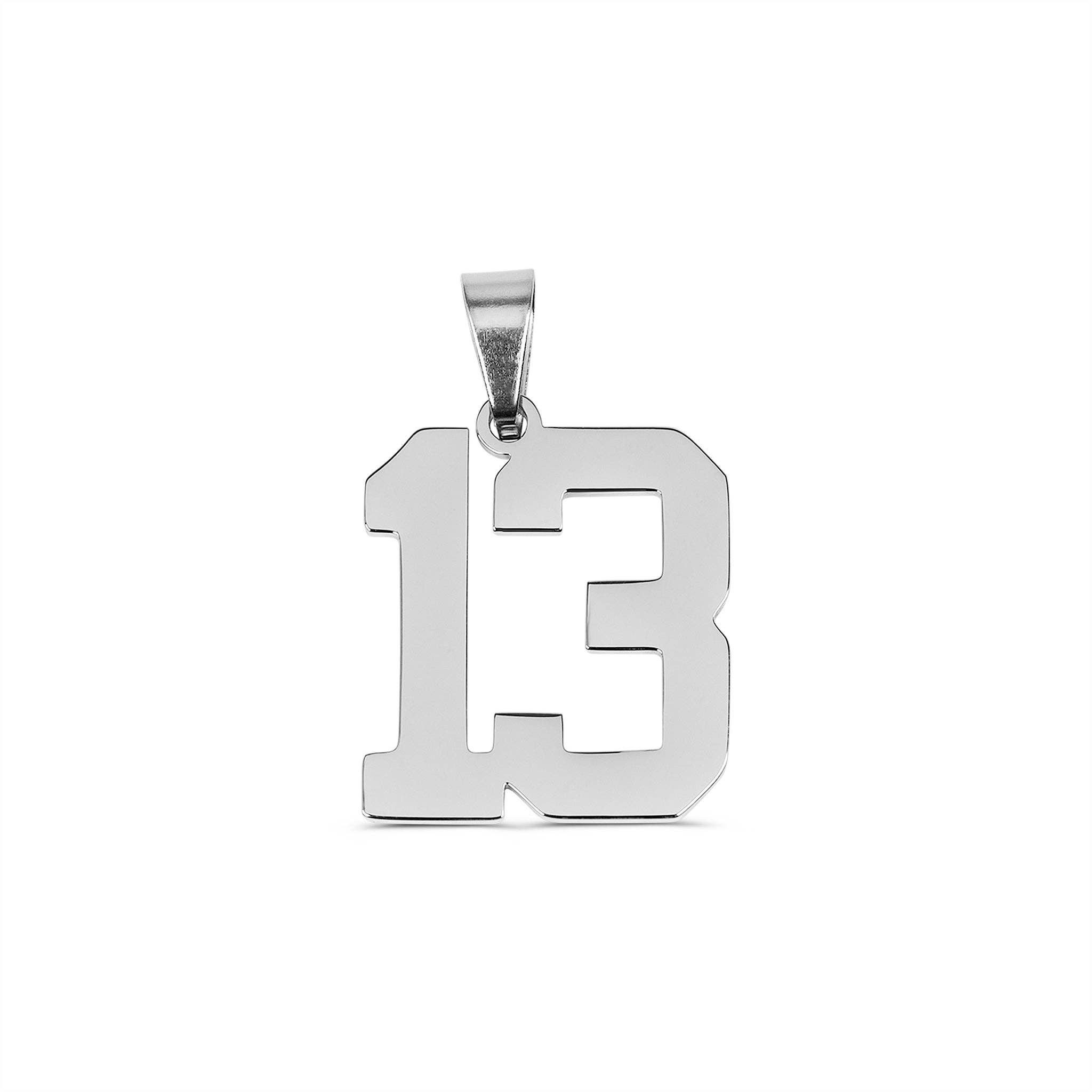 WJW - Wholesale Individual Charm/Pendant - Stainless Steel Sport Number Pendants13