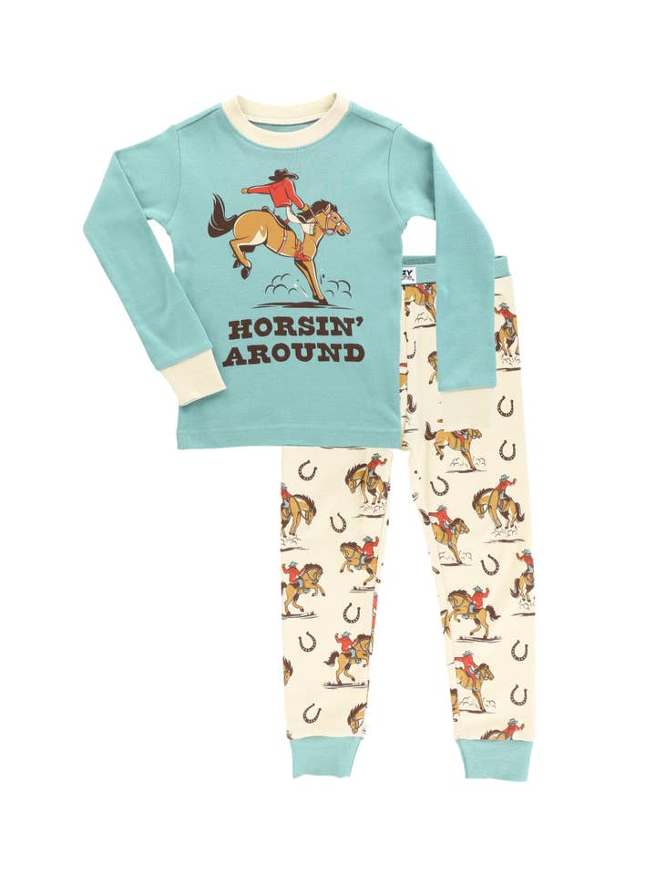 Lazy One - Wholesale Sleepwear Set - Kids - Rodeo Kid's Long Sleeve Pajama Set