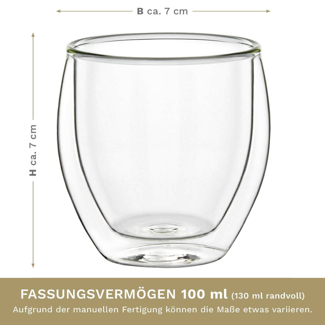 Creano – wholesale Kaffe-/Tékopp – Creano termoglas för espresso, set om 6, 100 ml dubbelväggiga glas5