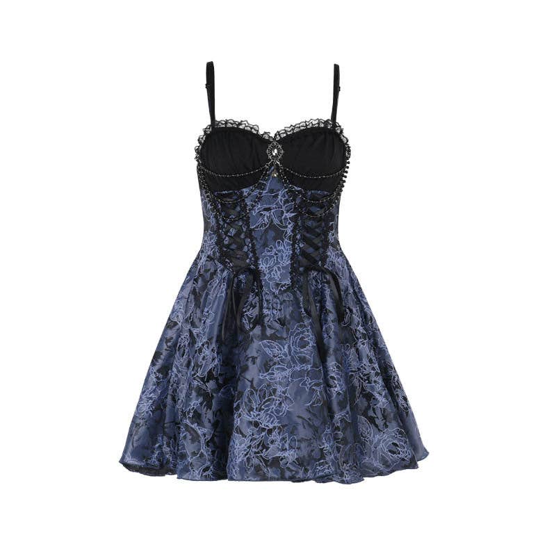 Women Fashion Sexy Gothic Jacquard Spaghetti Dress for wholesale on Faire3