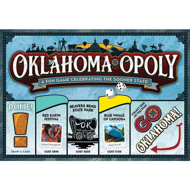 Outset Games and Cobble Hill Puzzles - Wholesale Board Game - Oklahoma-Opoly (state) Board Game