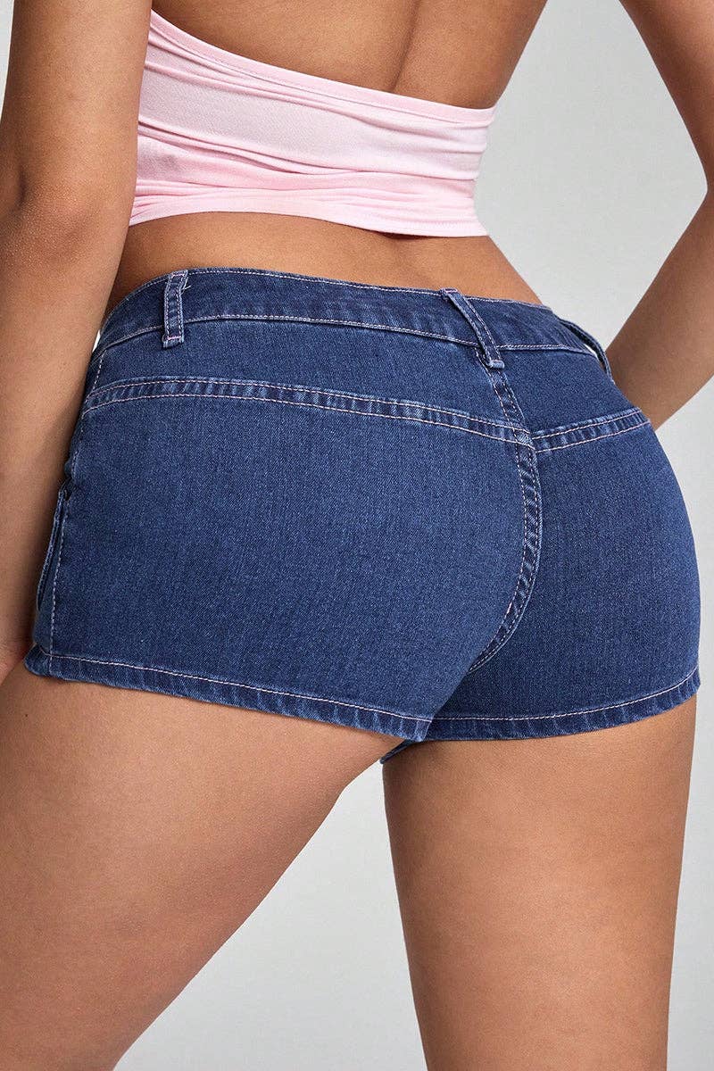 BLUE Heart Patch Denim Shorts for wholesale on Faire2