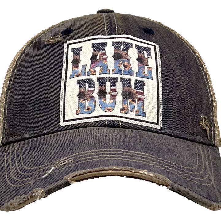 Lake Bum Vintage Distressed Women's Trucker Hat Baseball Cap for wholesale by Vintage Life