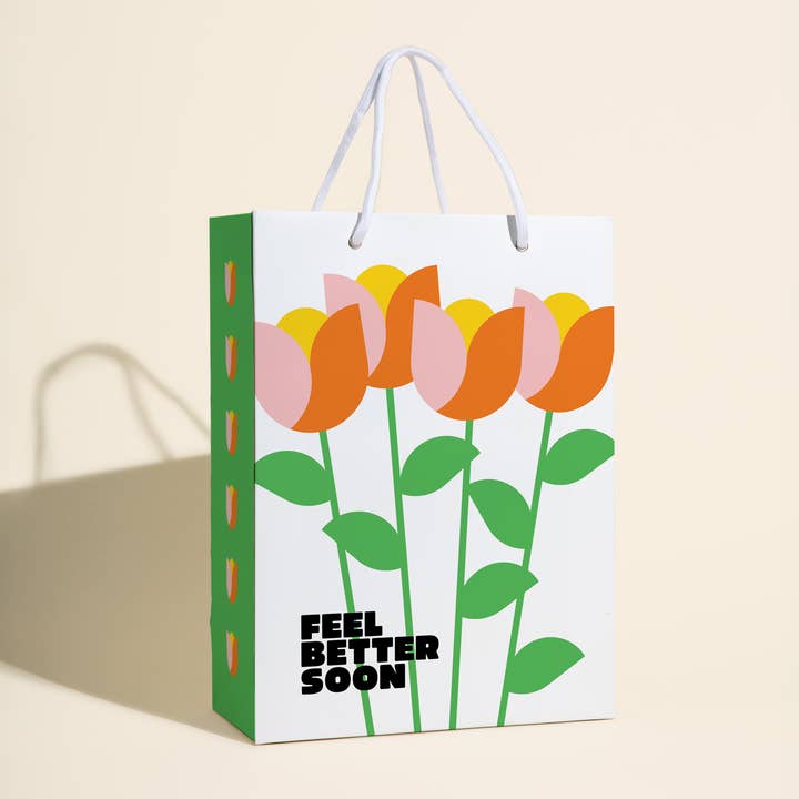 Feel Better Soon Tulips Gift Bag for wholesale by paper&stuff