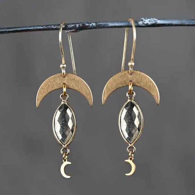 Semi Precious w/ Crescent Moon & Tiny Moon Drops for wholesale by KBD Studio