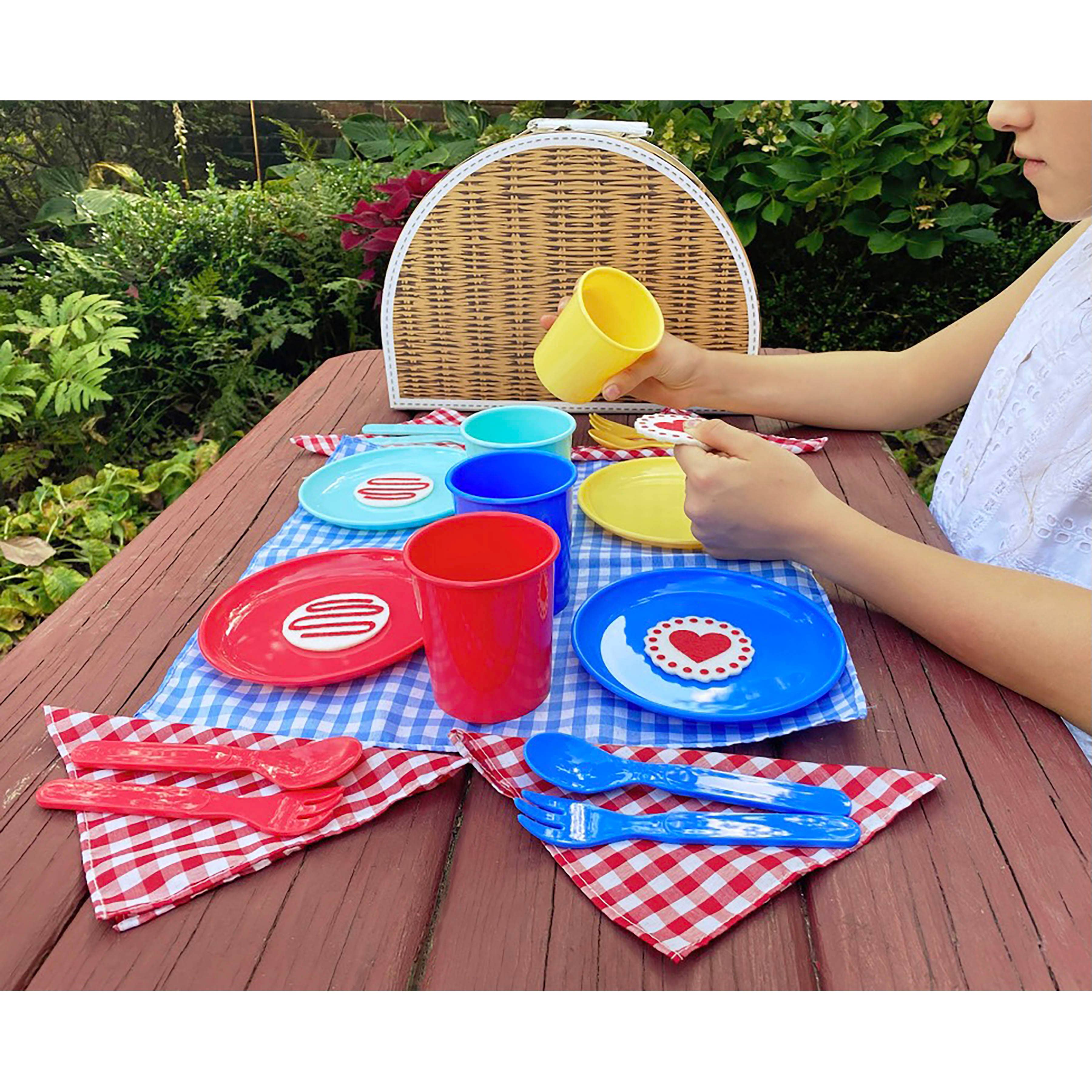 Bright Stripes - Wholesale Picnic Basket - Deluxe Picnic Set 25 Pieces in Carry Case-Primary3