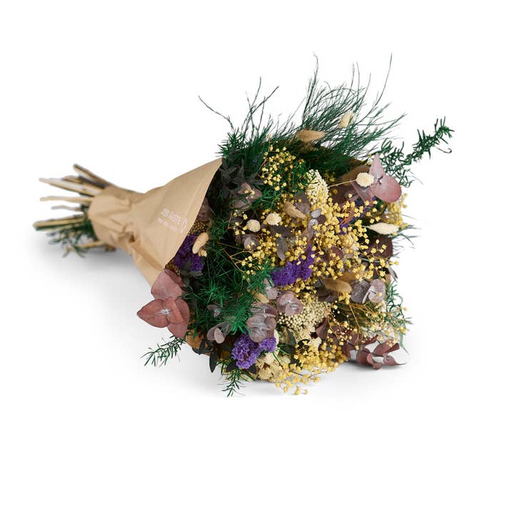 Evige Blomster - Wholesale Dried/Pressed Flowers - Large Eternity Bouquet Yellow, purple and white mix - Long lasting 2