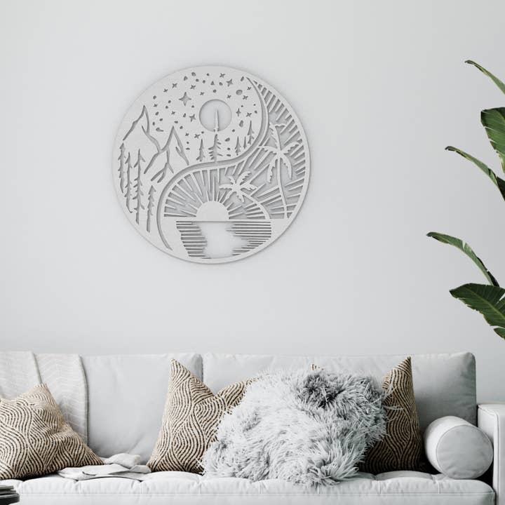 PeroWorx Designs - Wholesale Wall Accent - Yin Yang Wall Art, Sun Wall Decor, Moon Wall Art, Home Decor1