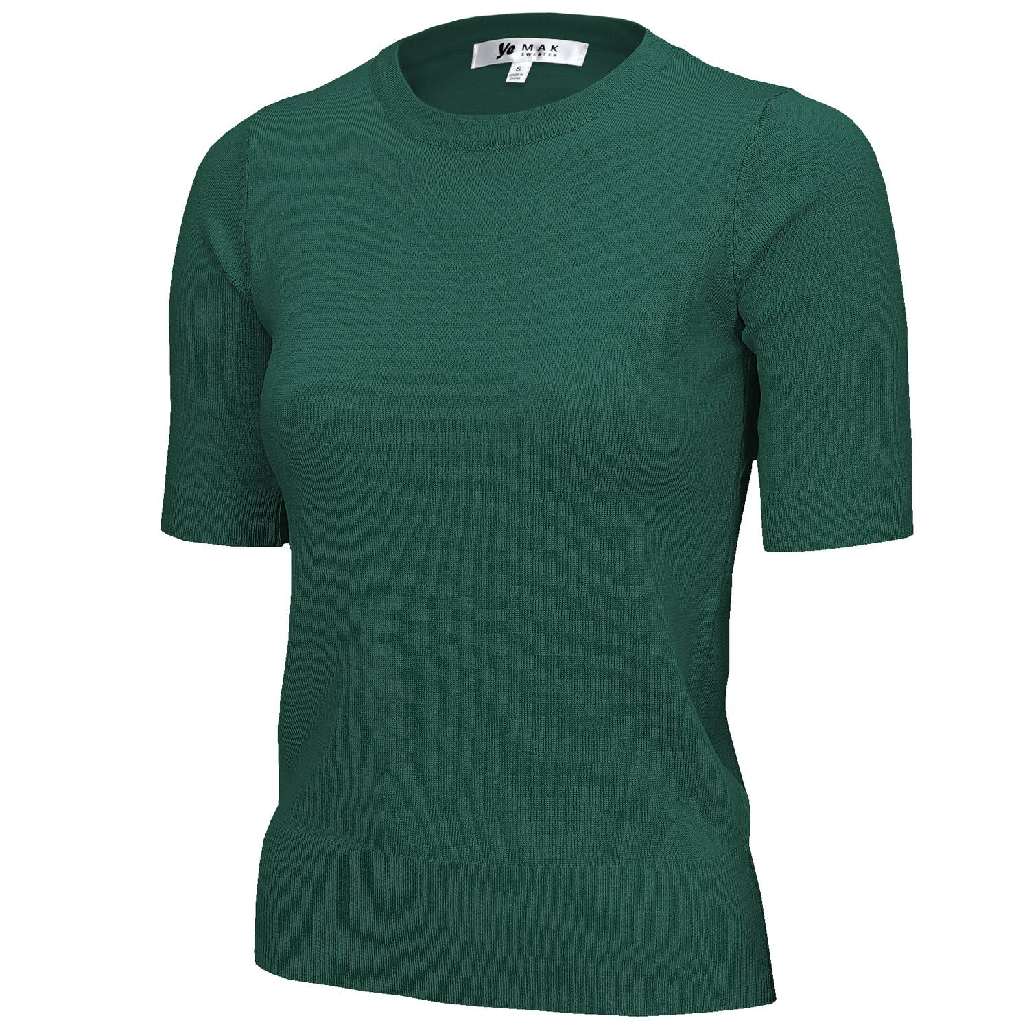 Mak – Engroshandel Strikket top - Dame – Halv-ærmet Crewneck Letvægts blød pullover Tee MK3664Y47