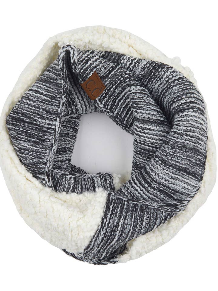 Bufanda Popcorn Yarn Infinity, color negro para venta al por mayor de Funky Junque