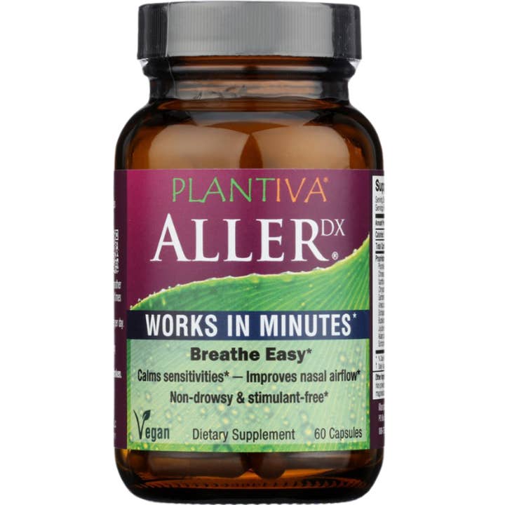Plantiva - Natural Wellness - Wholesale Oral Supplement/Vitamin - AllerDx® 60-Capsule Glass Bottle (Vegan)