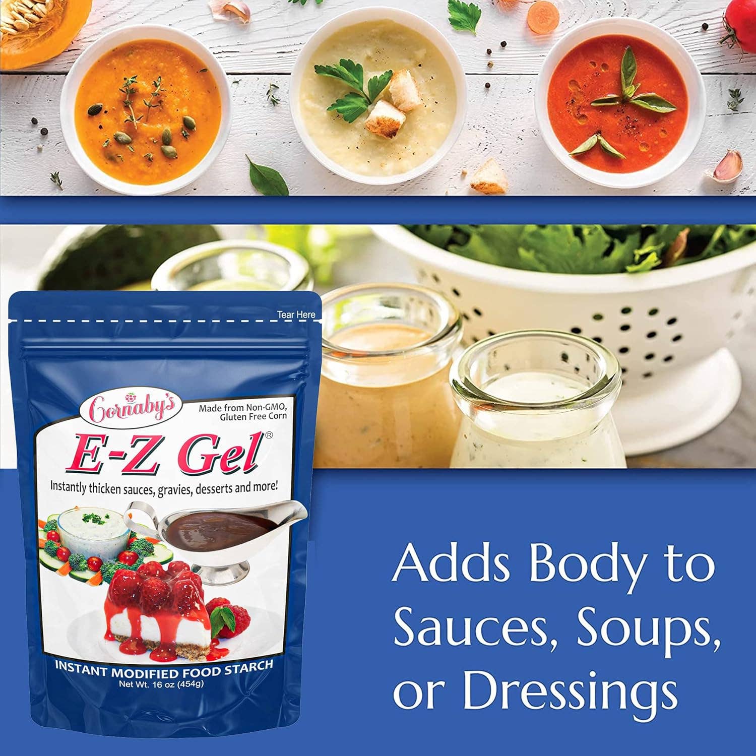 Cornaby's, LLC - Wholesale Gluten-Free Flour - Cornaby's E-Z Gel Gluten-Free Non GMO 16 oz Pouch6