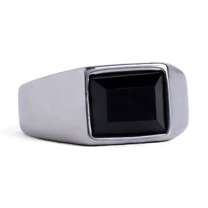 Sølv Sort Onyx Ring for engroshandel hos Custom Plugs